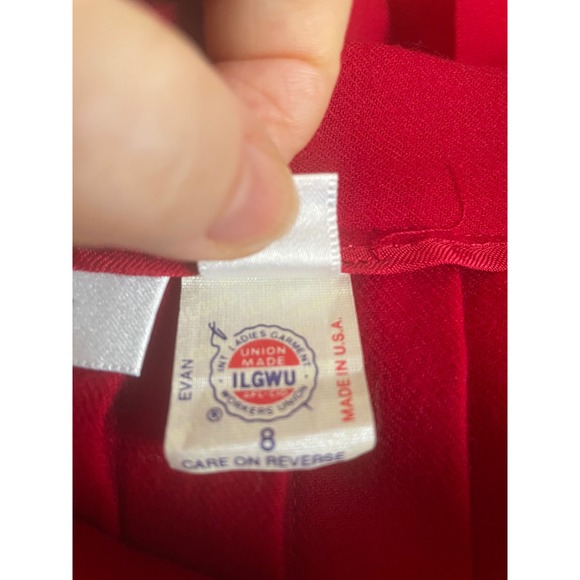 Vintage Evan-Picone Midi Skirt Size 8 Red Wool Pleated Union Made in USA GUC‎ - Picture 8 of 10